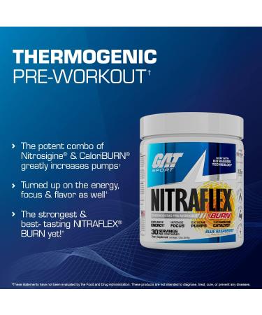 GAT NITRAFLEX Burn Pre Workout Thermogenic Powder - Tropic Thunderburst - 30 Servings | Boost Energy & Fat Burn - Buy Online on GoSupps.com