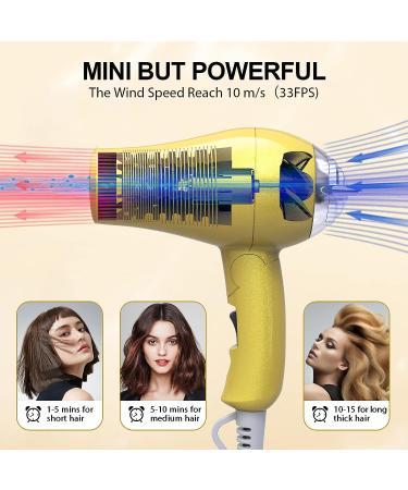 Portable Travel Hair Dryer  Mini Blow Dryer 1200W with Folding Handle & 125/250V Dual Voltage  with Concentrator & Diffuser Attachment - Buy Online on GoSupps.com