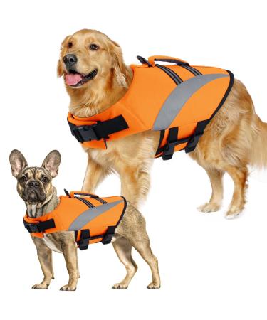 Alagirls Rescue vests for dogs for dogs Ripstop Dog Lifeguard Lansbureau for dogs safety rescue vest for dogs aladlj003 orange XL XL: 62-84cm (chest circumference) Orange Orange