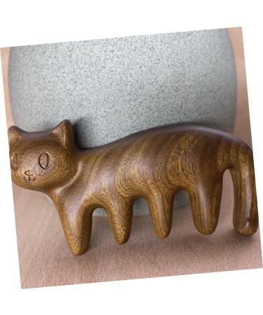 Magiclulu Cat-Shaped Massage Comb | 3-in-1 Head & Body Massage Tool | Travel-Friendly Sandalwood Brush for Cats & Dogs - Buy Online on GoSupps.com