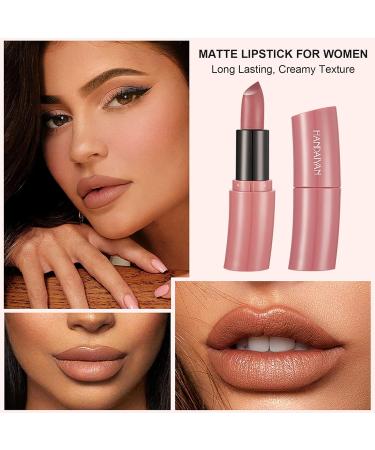 KIMIEYE 6Pcs Matte Lipstick Gift Pack Set - Long Lasting & Waterproof Crayon Lipstick - Smooth Texture, Matte Finish - Up to 24 Hours Wear - 0.74oz (SET A) - Buy Online on GoSupps.com