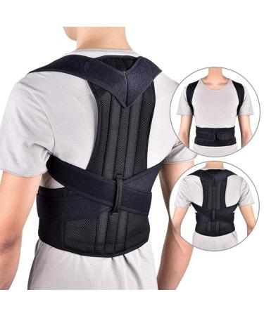 Back support Posture Corrector Men And Women Shoulder Lumbar Posture Corrector Adjustable Comfortable Back Correctors back Posture corrector (Black XX) Better life - Buy Online on GoSupps.com