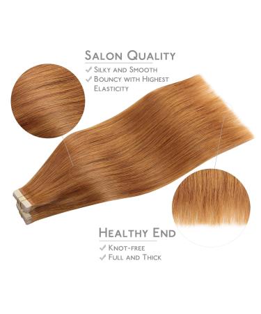 Buy If-of-Hearted Tape Extensions - 40pcs 100g 40cm Auburn Ginger Real Hair Extensions Invisible Tape In Silky Straight Skin Weft - Buy Online on GoSupps.com