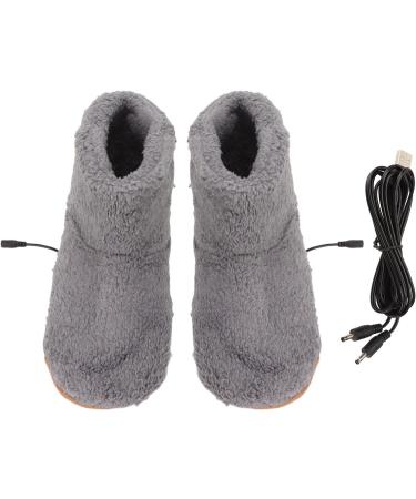 Buy Heated Foot Warmers - Soft Plush Electrical Heating Booties & Slippers for Men & Women - Perfect Gifts in Gray - Buy Online on GoSupps.com