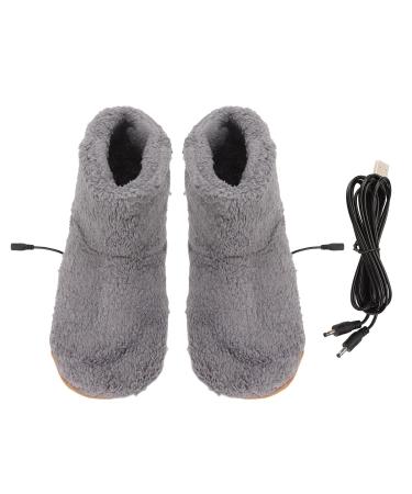 USB Foot Warmer - Plush Warm Shoes for Cold Winter | Soft & Relaxing Relief from Foot Stiffness (Gray) - Buy Online on GoSupps.com