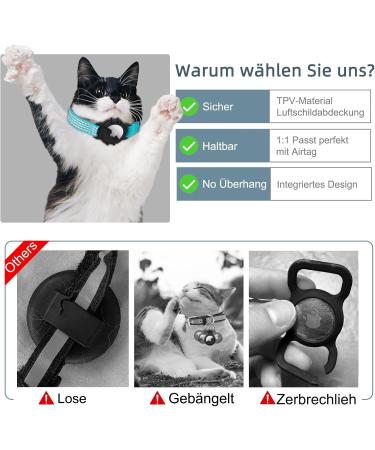 Reflective GPS Cat Neck Band with Apple AirTag | Airtag Cat Collar for Boys & Girls - Blue - Buy Online on GoSupps.com
