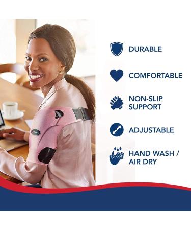 Doctor Developed Shoulder Support/Shoulder Strap/Shoulder Brace single & Doctor Written Handbook - Relief For Shoulder Injuries Arthritis Sprains & More (Pink) - Buy Online on GoSupps.com