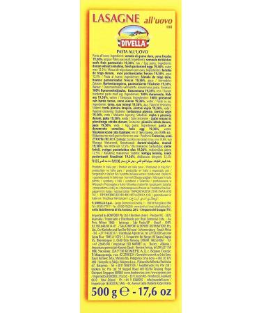  Italian Gourmet E.R. Divella Egg Pasta Pack of 12 100% Italian Lasagna Egg Pasta Pasta with Egg No. 108 500g + Italian Gourmet Polpa 400g - Buy Online on GoSupps.com
