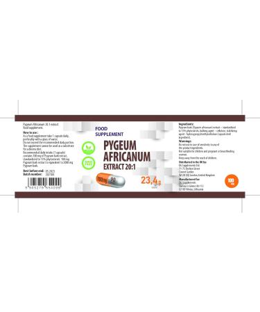 Pygeum Africanum 20000mg Equivalent Extract - 90 Vegan Capsules | High Strength, 13% Phytosterols, Gluten & GMO Free - Buy Online on GoSupps.com