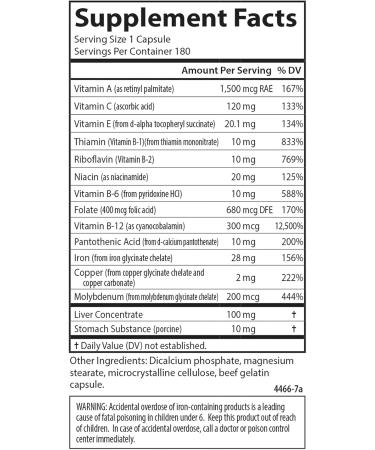 Carlson - Blood Nutrients 28 mg Iron Blood Development Iron Absorption & Optimal Wellness 40 Capsules - Buy Online on GoSupps.com