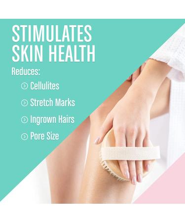 Cellulite Reduction & Lymphatic Drainage Dry Body Brush - Exfoliating Shower Scrubber with Soft Massage Nodules for Smooth Skin - 100% Natural Bristle Brush - Buy Online on GoSupps.com