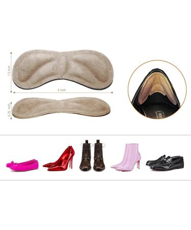 Premium Leather Heel Pads - Comfortable Liner Cushions & Heel Grips for Loose Shoes (5 Pairs 0.2 Inch Nude) - Prevent Slip & Abrasions - Buy Online on GoSupps.com