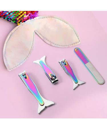 Buy Honoson 4-Piece Mermaid Nail Clipper Set | Stainless Steel Nail Cutter for Women | Perfect Birthday & Christmas Gifts | Sturdy Fingernail & Toenail Grooming - Buy Online on GoSupps.com