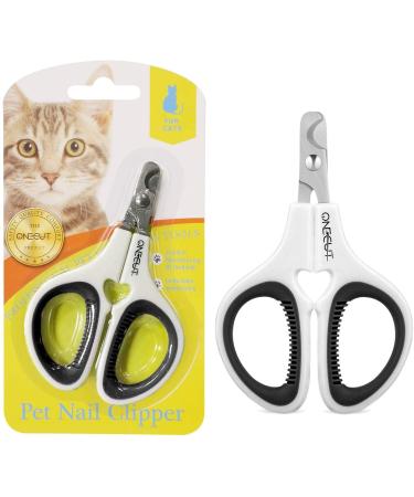 OneCut Pet Nail Clippers, Update Version Cat & Kitten Claw Nail Clippers for Trimming, Professional Pet Nail Clippers Best for a Cat, Puppy, Kitten & Small Dog Black
