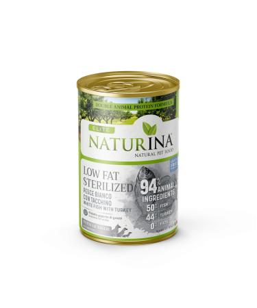 NATURINA - Elite Sterilized Wet Food for Dogs White Fish with Quality Turkey Maintains the slender shape without coloring grains and preservatives for sterilized dogs made in Italy