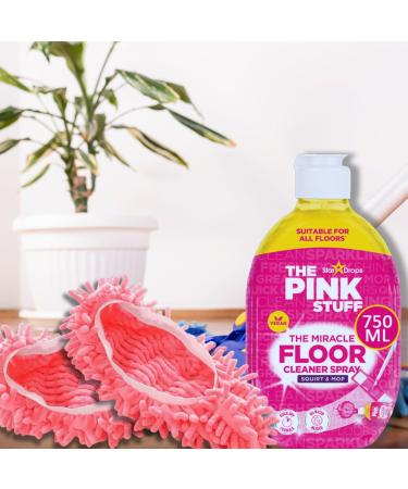 Floor Cleaner Spray Bundle with 2 x 750ml Pink Stuff Squit & Mop Vegan Friendly Floor Cleaner Liquid & 2 Pink Mop Slippers - Buy Online on GoSupps.com