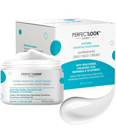 Hyaluronic Acid Moisturiser Face Cream - Hydrating Skincare with Vitamin E & B5 to Instantly Soothe and Replenish the Skin's Moisture Barrier - Intensely Nourishing Day Cream for Women and Men 50ml