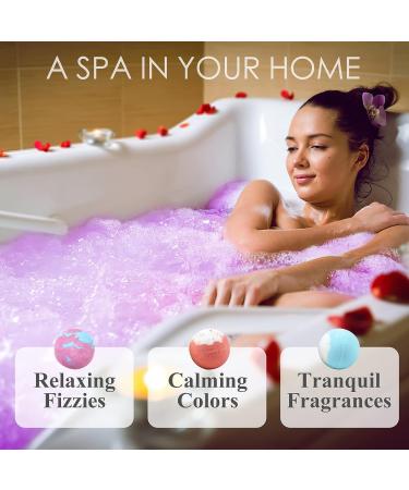 Handmade Bath Bombs Gift Set - Fizzy Bath Salt Bombs Bubble Spa Kit (60g x 6) - Buy Online on GoSupps.com