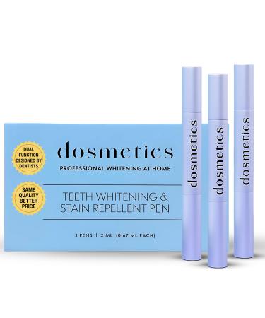 Teeth Whitening Pen 3 Pack Teeth Stain Remover Pen for Coffee Wine Tea Soda Enamel Safe Stain Repellant Pen for Teeth Whitening Without Sensitivity Over 60 Applications 2ml