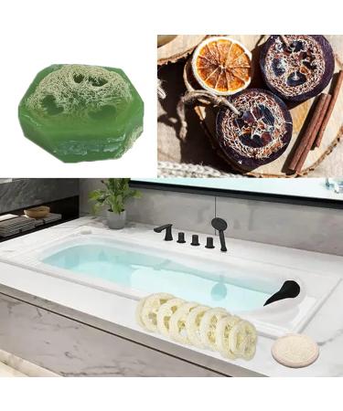 50Pcs Natural Loofah Slice Set for Cleaner Sponge Scrubber and DIY Soap Tools - Includes Exfoliating Pads and Storage Bag - Buy Online on GoSupps.com
