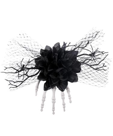 Halloween Hair Clips | Rose Barrettes for Halloween Portable Horror Headwear Festival Hair Pins for Parties Role Black