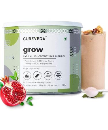 AZAZ Cureveda Plant Based Biotin 10000mcg Powder - Hair Nutrition for Hair Growth, Scalp Health & Preventing Hair Fall - 30 Servings (150gm) - Buy Online on GoSupps.com