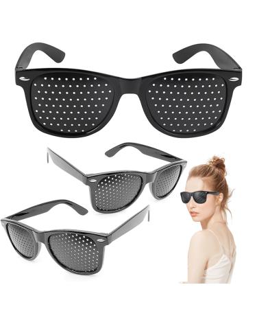 Hengrongshen Pinhole Glasses 3 Pack Pinhole Glasses Foldable Pinhole Glasses for Eye Relaxation Training