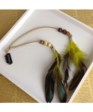 Set of 6 Handmade Boho Hippie Hair Extensions with Feather Clip Comb Hairpin Headdress DIY Accessories for Women Lady Girls - Buy Online on GoSupps.com