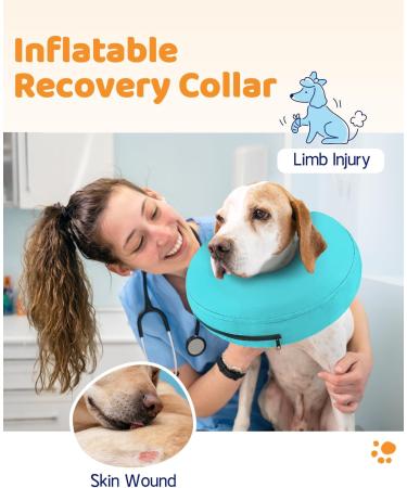 Supet Rewrise Dog Inflatable Collar - Leak Protection for Post-Op Comfort | Soft & Stylish Design (XXL: 45.6-58.4 cm Green) - Shop Internationally! - Buy Online on GoSupps.com