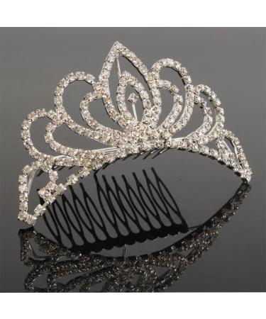 Mini 4.4 Silver Crystal Tiara Crown Headband for Women & Girls - Ideal for Bridal, Wedding, Prom & Parties - Buy Online on GoSupps.com