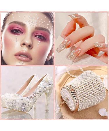 Amaoz Rhinestone Jewel Pickup Tool - Makeup Glue Dual-Ended Picker Dotting Pen with Flat Back Gems, Pearls, and Round Rhinestones for Nails, Crafts, and Eye Makeup - 3500PCS SS4-16, L.Glue, Clear & Crystal AB, White - Buy Online on GoSupps.com