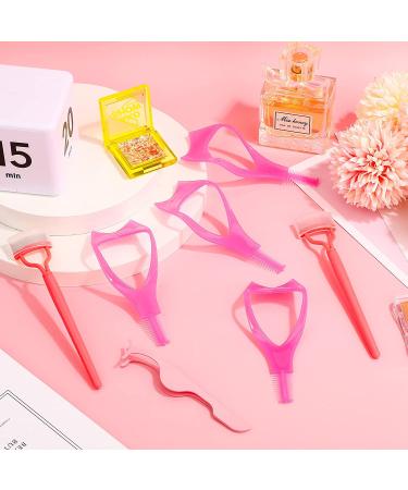 Pink Eyelash Mascara Tool Set - 7 Pieces for Lash Extension, Curling, and Separating - Eyelash Comb, Applicator, Tweezers - Women and Girls - Buy Online on GoSupps.com
