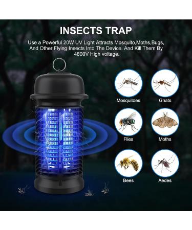 20W High Powered Electric Bug Zapper - Indoor/Outdoor Mosquito & Fly Zapper Waterproof for Home, Patio, Garden - M20A Black - Buy Online on GoSupps.com