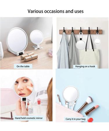 VISCAL 10x Handheld & 5x Travel Makeup Mirror Set | Double Sided Pedestal Mirror with 1/10x & 1/5x Magnification - Buy Online on GoSupps.com