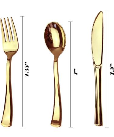 160 Piece Gold Plastic Silverware Set - Reusable & Recyclable - Gold Plastic Utensils for Weddings Anniversaries Showers Parties - 80 Forks 40 Spoons 40 Knives - Elegant Cutlery by JL Prime 160 Gold - Buy Online on GoSupps.com