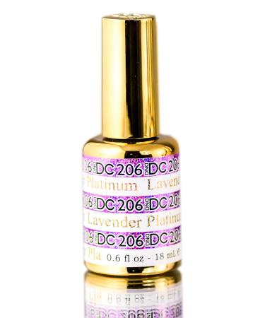 DND DC PLATINUM Gel Polish  Premium Gel Polish for Nails Containing Glitter  Lavender Platinum 206 Lavender Platinum (206)