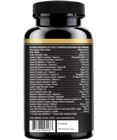 iCare Naturals Vita 50+ - Multivitamins for Seniors aged 50 and above - Health Supplement for Adults Gluten Free | Vegetarian Friendly | Halal | Manufactured in Canada FDA Registered | GMP Certified - 60 count - 2 months supply. - Buy Online on GoSupps.com