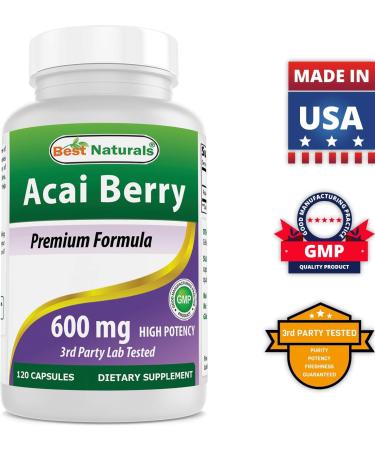 Best Naturals Acai Berry 600 mg 120 Capsules - Buy Online on GoSupps.com