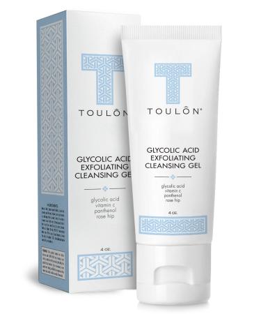 TOULON Glycolic Acid Facial Cleanser: Alpha Hydroxy Face Wash with AHA  Vitamin C & Rose Hip to Exfoliate Dry  Sensitive Skin for Women & Men