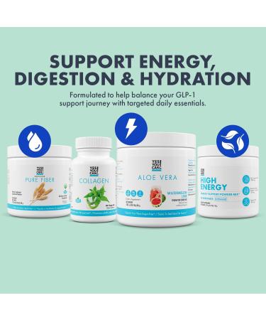 Yes You Can! GLP 1 Nutrition Support Bundle 3 Meal Replacement Shakes Aloe Vera Hydration Mix High Energy Mix Collagen Capsules & High Fiber Mix Stack to Complement GLP 1 Use - Buy Online on GoSupps.com