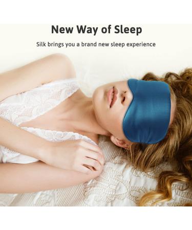 ATreebag 2 Packs Silk Sleep Mask | Mulberry Silk Eye Mask for Men and Women | Adjustable Strap | Blackout Eye Cover for Sleeping, Travel, and Nap - Peacock Blue & Pink - Buy Online on GoSupps.com
