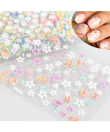 30 Sheets 3D Flower Nail Art Stickers - Colorful Floral Decals for Acrylic Nails | Cute Rose Daisy & Cherry Blossom Designs - Buy Online on GoSupps.com