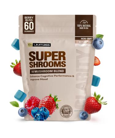 Limitless Supershrooms Smart Focus Gummies - 30 Day Supply Berry Bliss