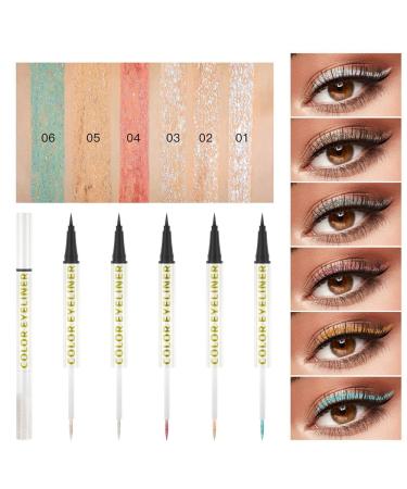 UOCK Double Ended Eyeliner Set - Black & Metallic Liquid Glitter Eyeshadow Waterproof Eye Makeup Set (01White) - Buy Online on GoSupps.com