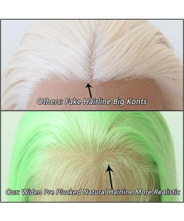 Light Green Synthetic Lace Front Wig - Long Straight Heat Resistant Fiber Hair - Pre Plucked Natural Hairline - for Cosplay and Daily Wear - Buy Online on GoSupps.com