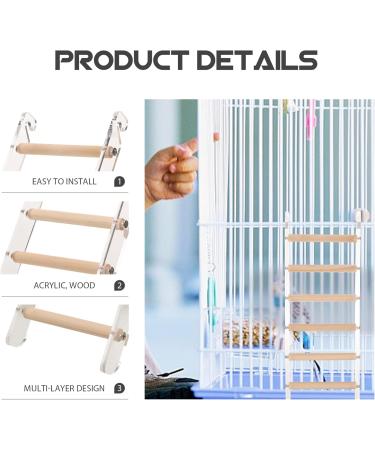 Vanzack Climbing Director for Parrots | Acrylic Vogel Ladder & Wooden Bird Cage Conductor | 26.50x10.00cm | Durable & Safe Pet Accessories - Buy Online on GoSupps.com