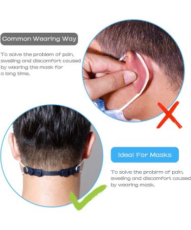 Silicone Mask Extender Hooks - Adjustable Anti-Slip Ear Strap Holder (6PCS, Black) - Buy Online on GoSupps.com