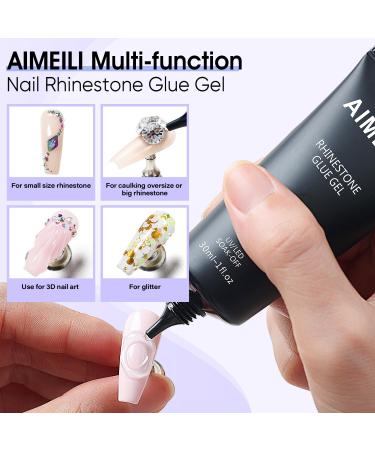 AIMEILI Nail Art Rhinestone Glue Gel Super Adhesive Nail Gem Glue Nail Art Glue Adhesive Gel for Nail Glitter Nail Art Gel Glue for Rhinestones Crystal Stones Jewels 30g - Buy Online on GoSupps.com