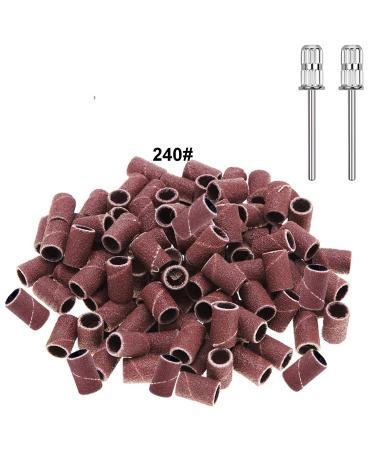 Yoezuo 100 Pcs Nail Sanding Bands Grit Nail Art Sanding Bands 240 Grit Nail Files with 2 Pcs Nail Drill Bits for Electric Nail Files Nail Drill Machine Manicure Pedicure 240" - Buy Online on GoSupps.com