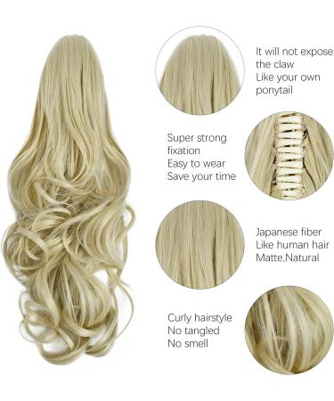Yamel Ponytail Extension 16" Long Curly Wavy Blonde Claw Jaw Clip in Synthetic Hairpiece Pony Tail Tale Ponytail Hair Extensions Blonde 16 inch - Buy Online on GoSupps.com